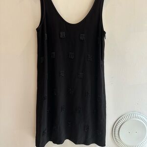 Elizabeth and James Black Sleeveless Beaded Mini Dress